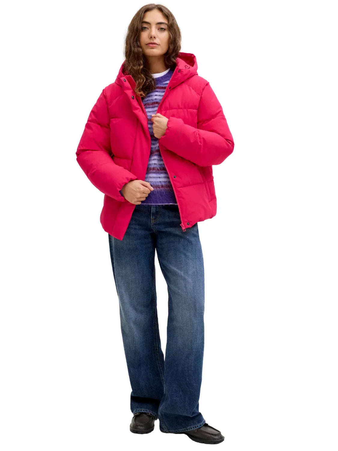 Chaqueta Acolchada JJXX Global Fucsia | Bicos de Fío