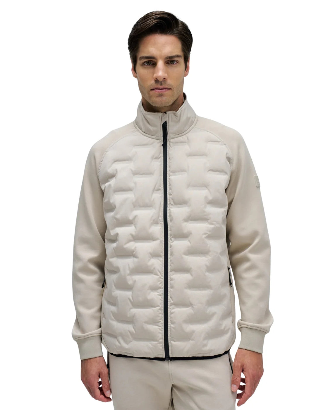 Chaqueta Acolchada Bimaterial Salsa Jeans Beige | Bicos de Fío