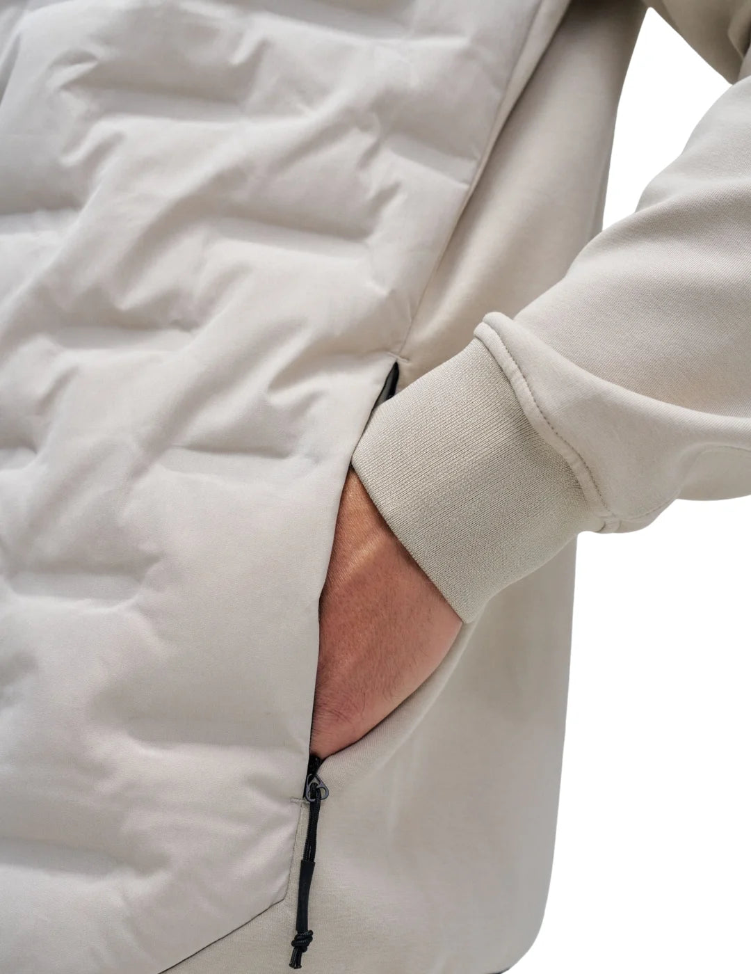 Chaqueta Acolchada Bimaterial Salsa Jeans Beige | Bicos de Fío