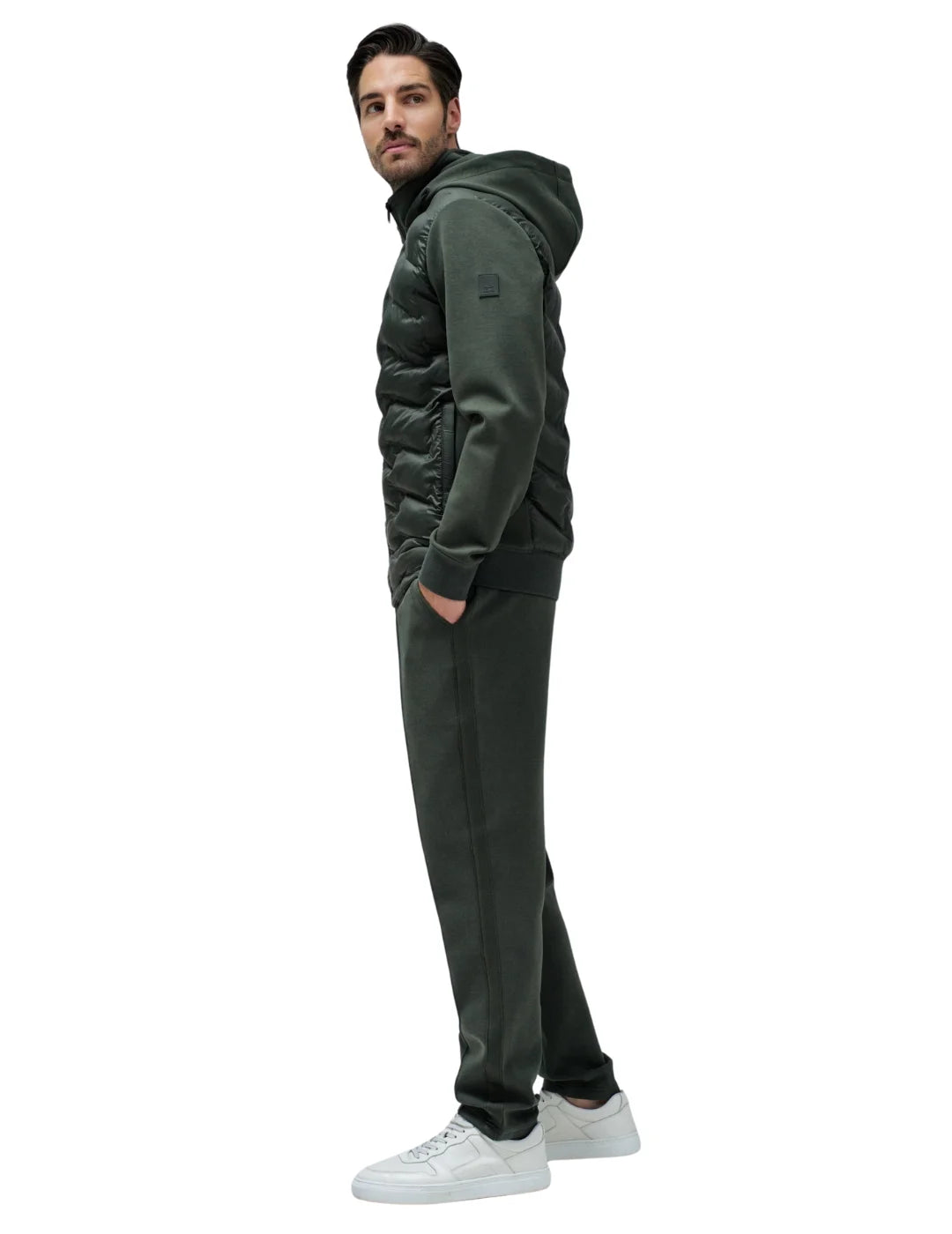 Chaqueta Mezcla Materiales Salsa Jeans Verde | Bicos de Fío