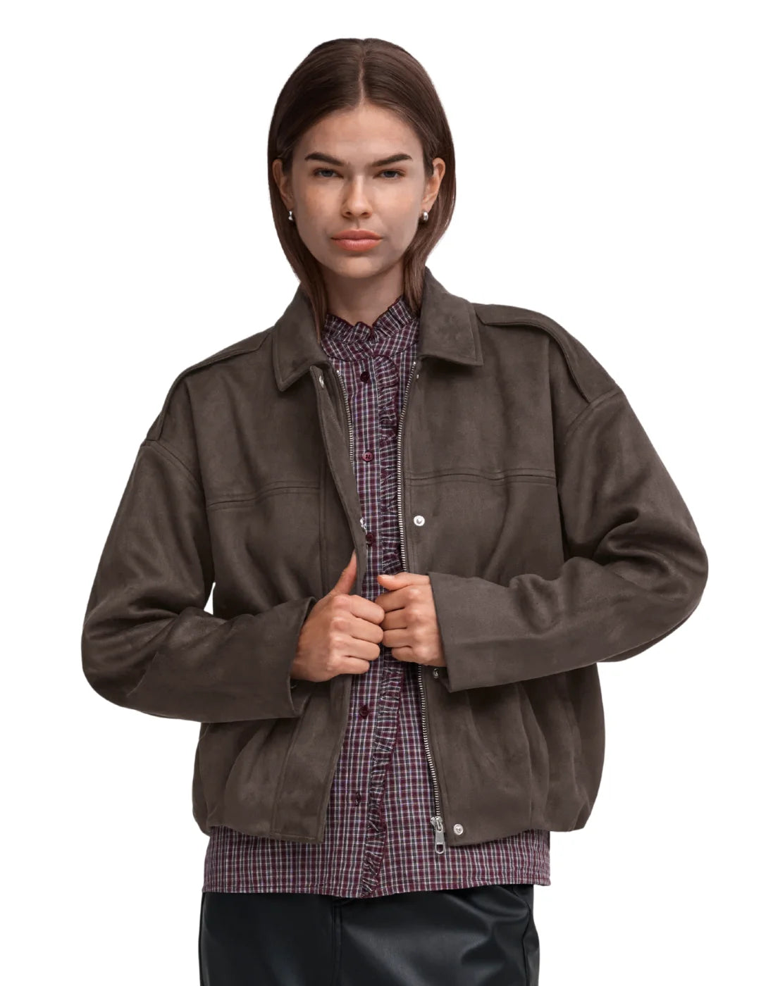 Chaqueta Ante ONLY Amber Chocolate | Bicos de Fío