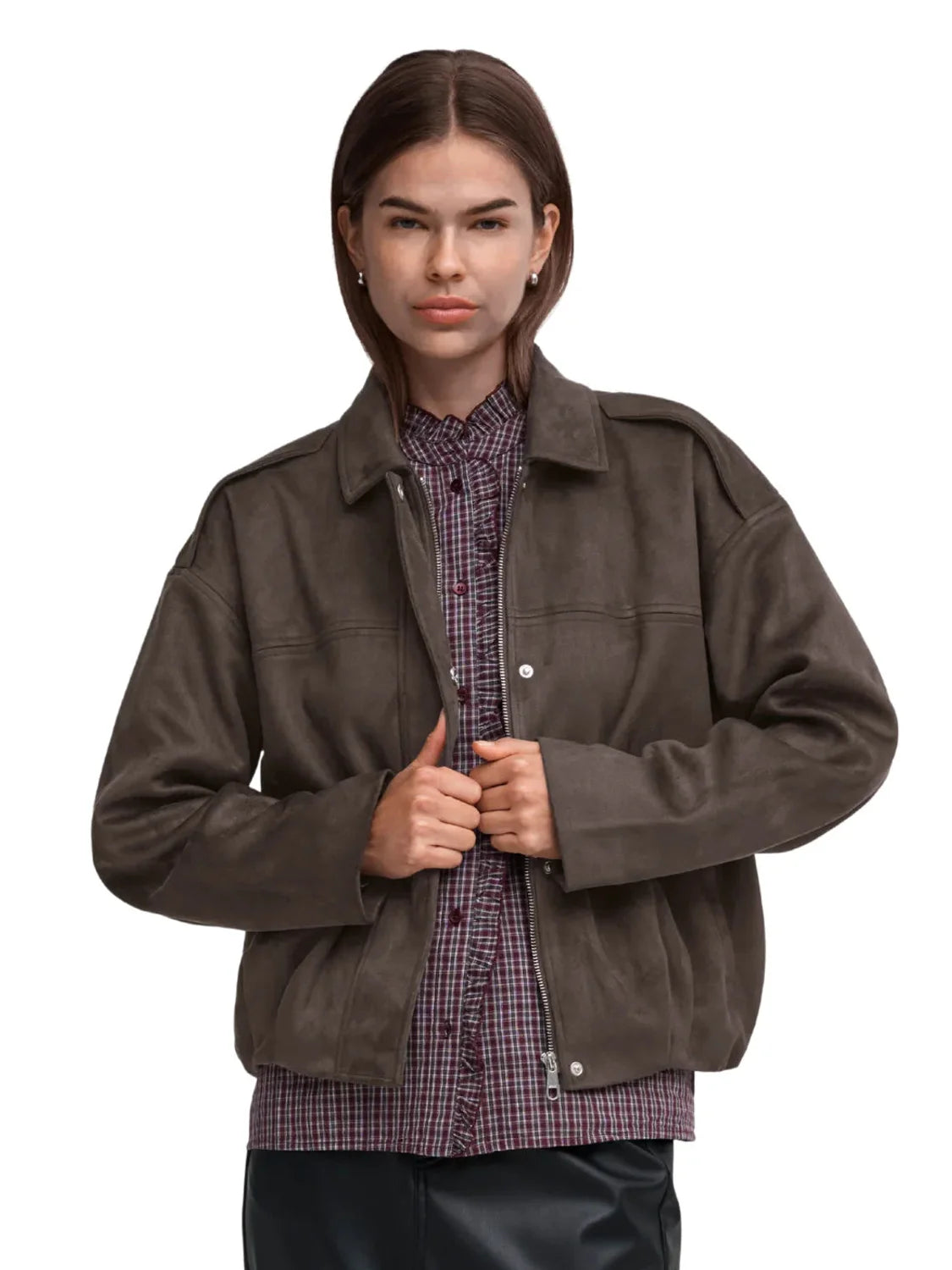 Chaqueta Ante ONLY Amber Chocolate | Bicos de Fío