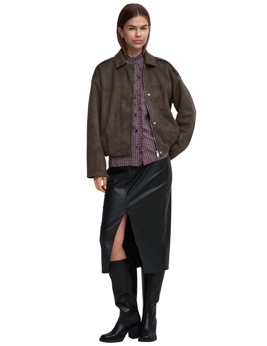 Chaqueta Ante ONLY Amber Chocolate | Bicos de Fío