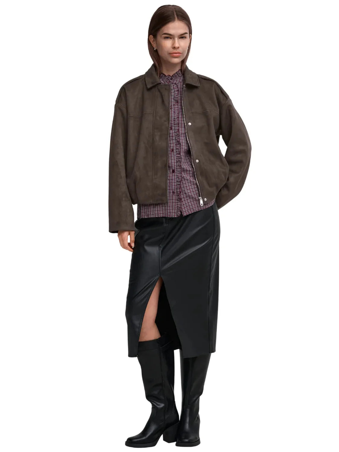 Chaqueta Ante ONLY Amber Chocolate | Bicos de Fío