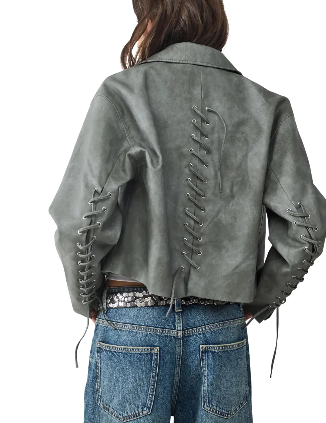 Chaqueta BALMOHK Cordones Verde | Bicos de Fío