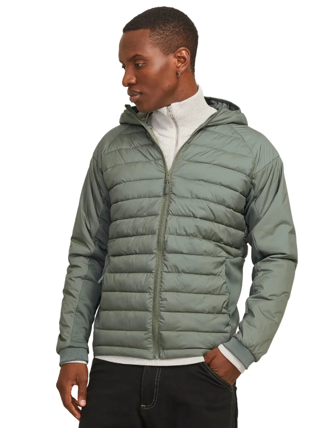 Chaqueta Plumas Jack&Jones State Hybrid Verde | Bicos de Fío