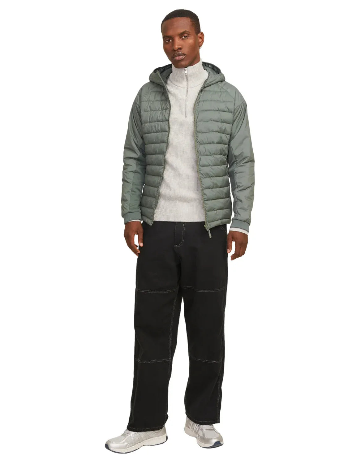 Chaqueta Plumas Jack&Jones State Hybrid Verde | Bicos de Fío