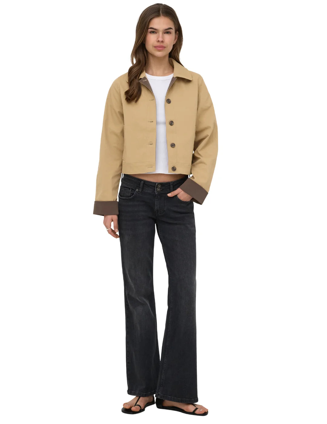 Chaqueta Contraste ONLY Orchid Beige | Bicos de Fío