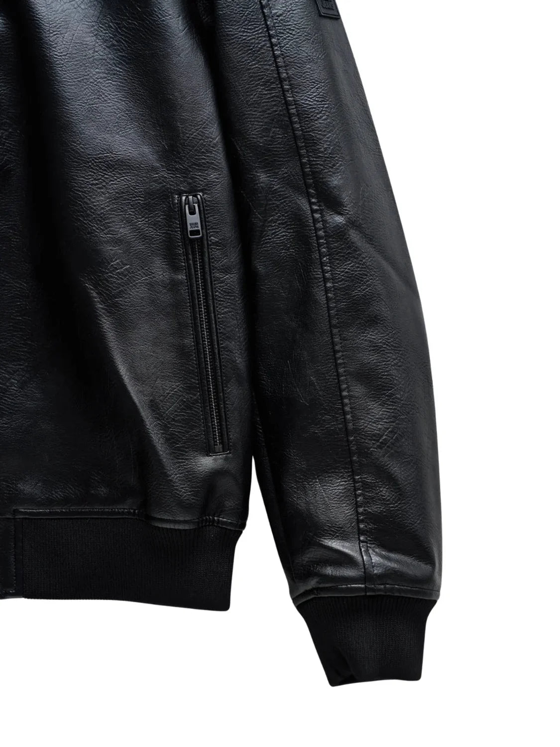 Chaqueta Bomber Efecto Piel Salsa Jeans Negro | Bicos de Fío