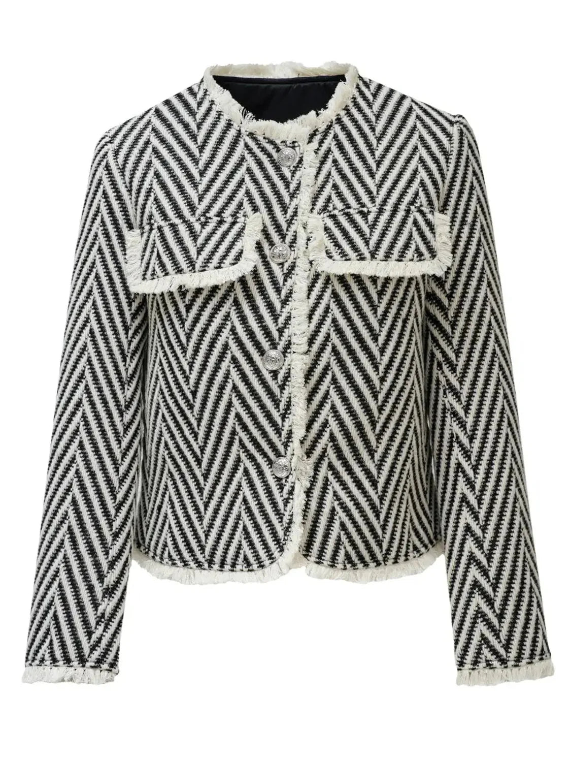 Chaqueta Tweed Lana Salsa Jeans Negro | Bicos de Fío
