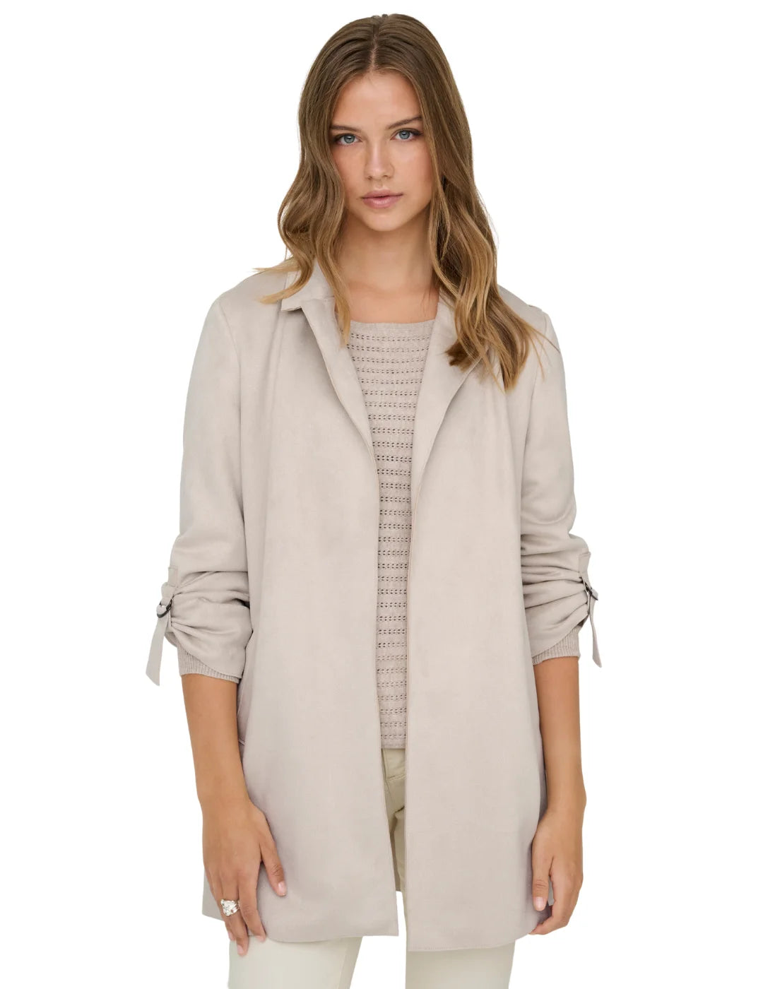 Abrigo De Ante ONLY Joline Beige | Bicos de Fío