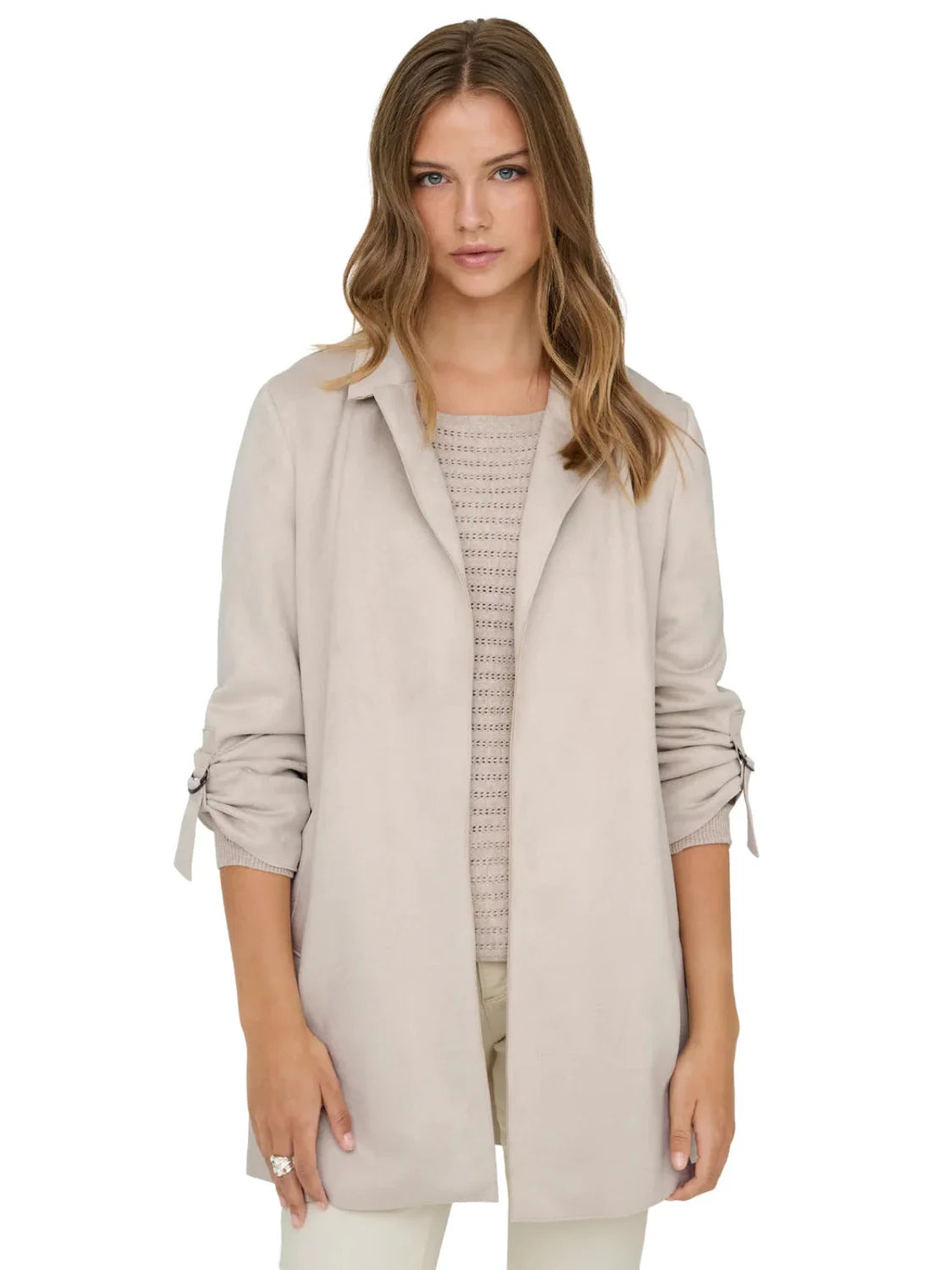 Abrigo De Ante ONLY Joline Beige | Bicos de Fío