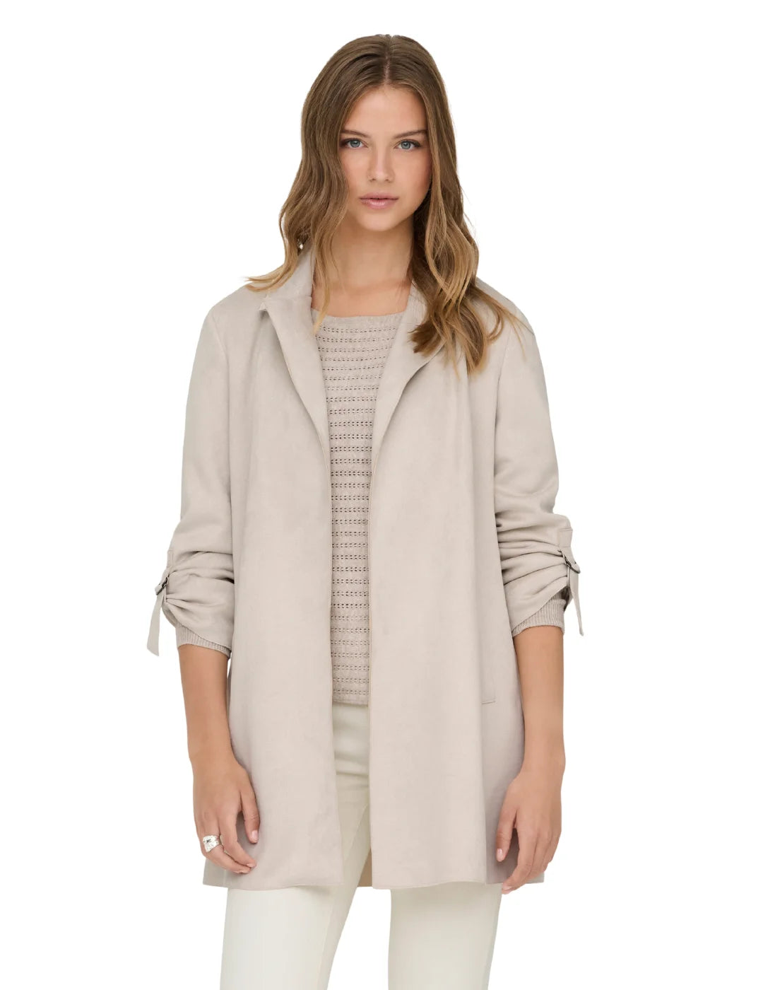 Abrigo De Ante ONLY Joline Beige | Bicos de Fío