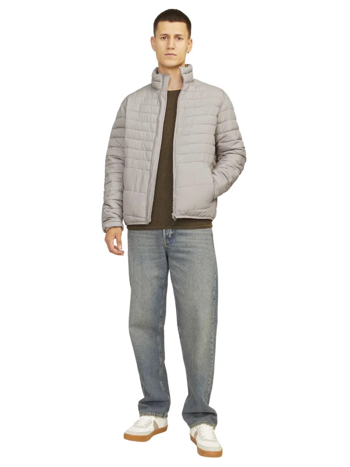 Chaqueta Plumas Ligera Jack&Jones State Beige | Bicos de Fío