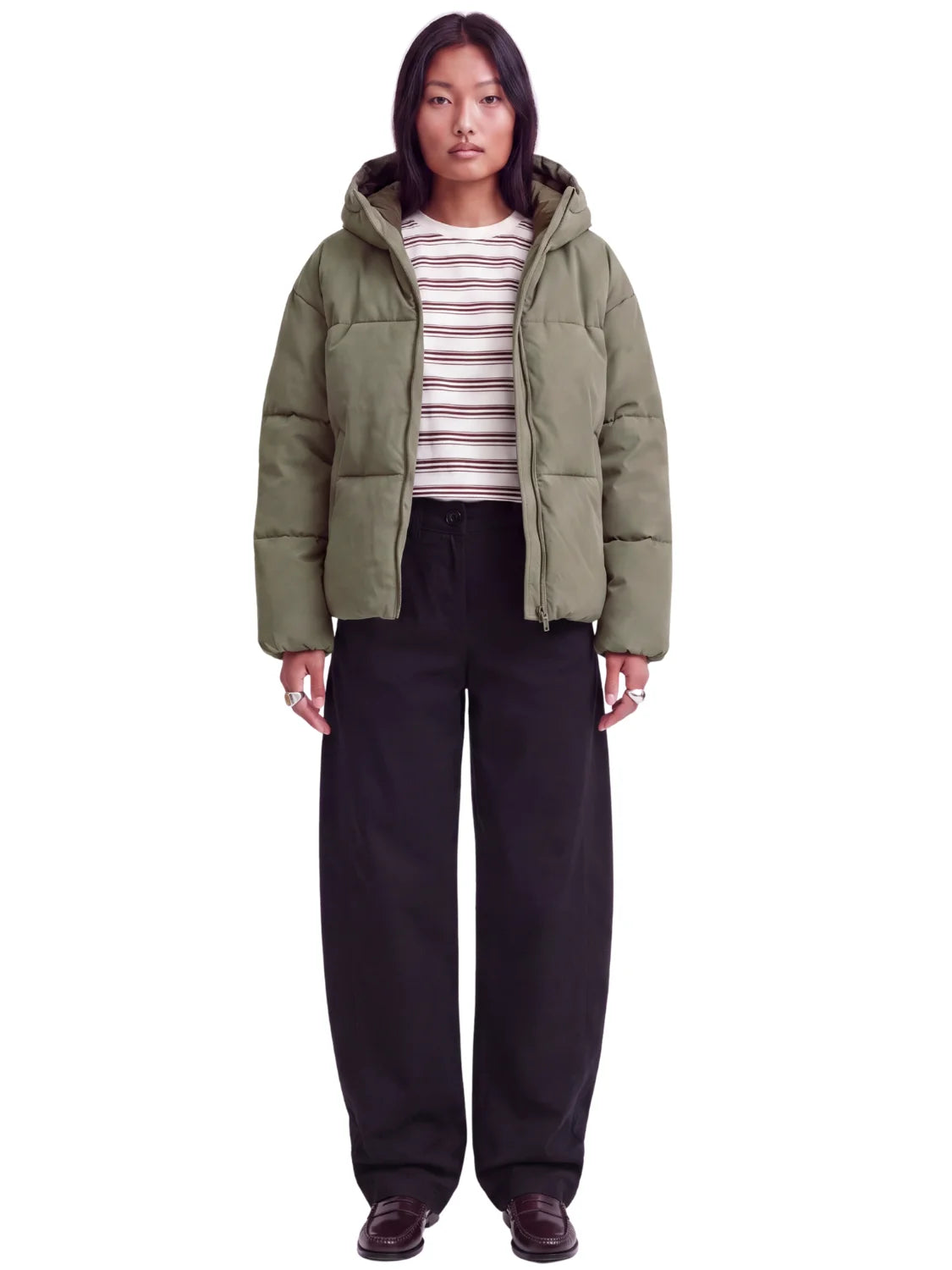 Chaqueta Puffer JJXX Galaxy Verde Bungee | Bicos de Fío