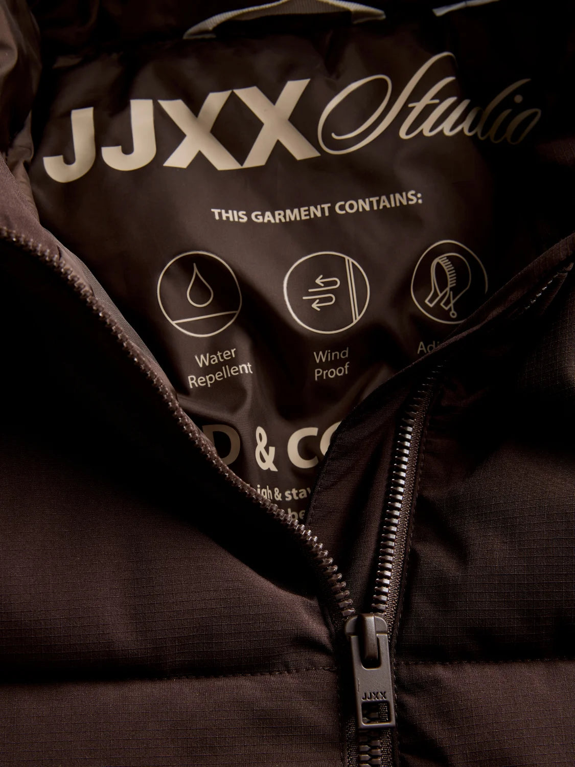 Chaqueta Puffer JJXX Galaxy Marrón Java | Bicos de Fío