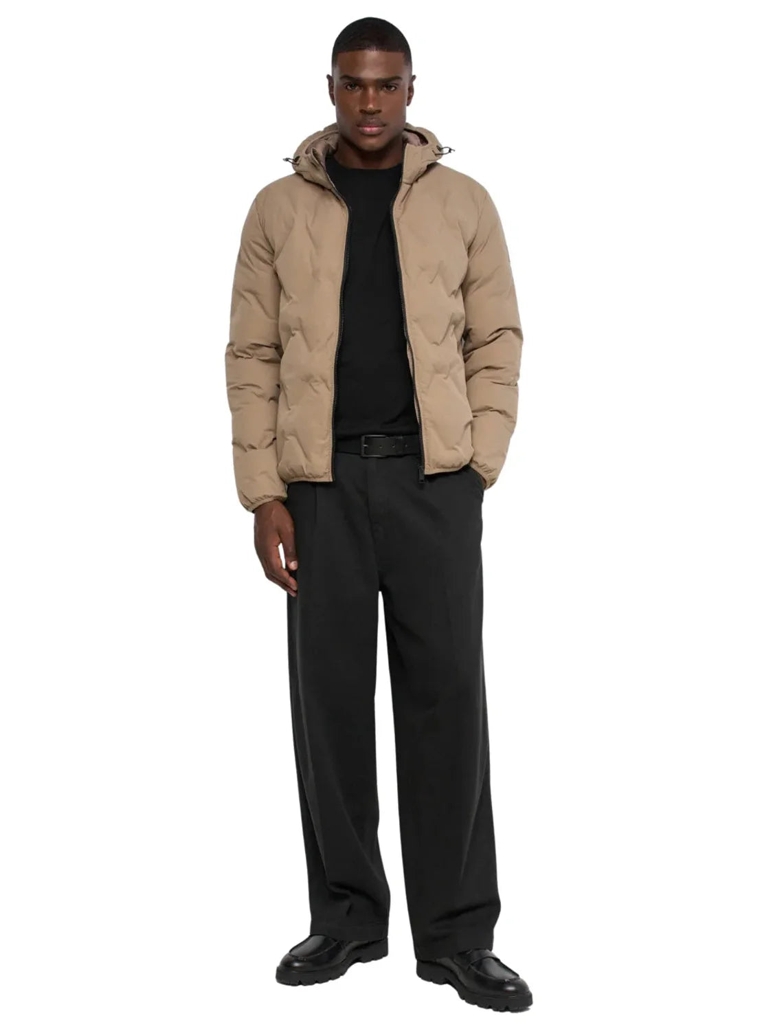 Chaqueta Puffer Salsa Jeans Beige | Bicos de Fío