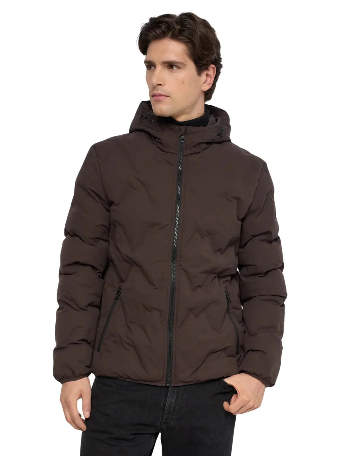 Chaqueta Puffer Salsa Jeans Marrón | Bicos de Fío