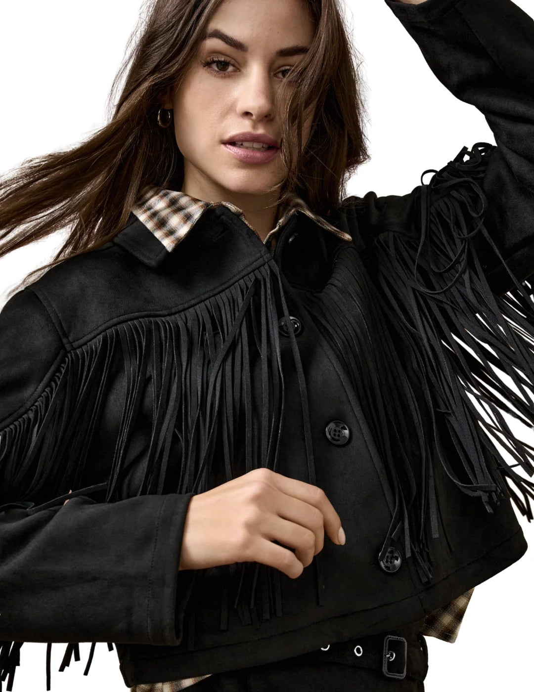 Chaqueta Flecos ONLY Diane Negro | Bicos de Fío
