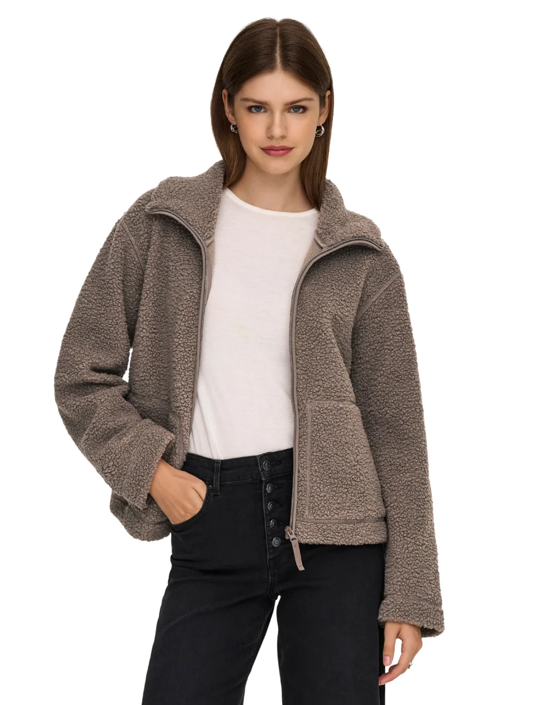 Chaqueta Teddy ONLY Megan Wallnut | Bicos de Fío