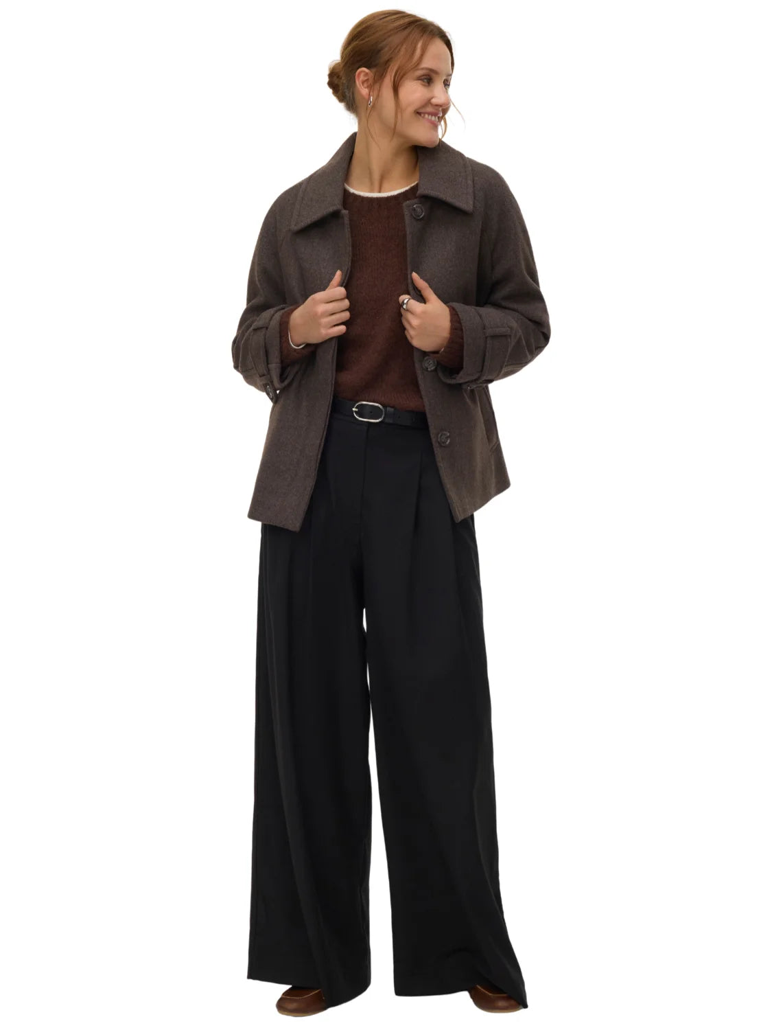 Chaqueta Paño Vero Moda Aware Sabine Marrón Café
