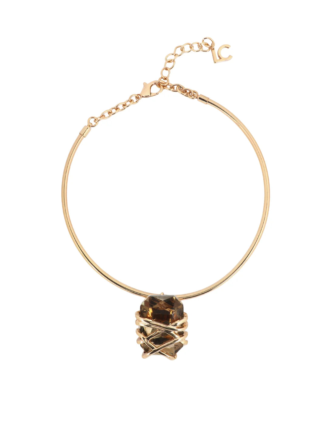 Choker Lola Casademunt Maxi Cristal Dorado | Bicos de Fío