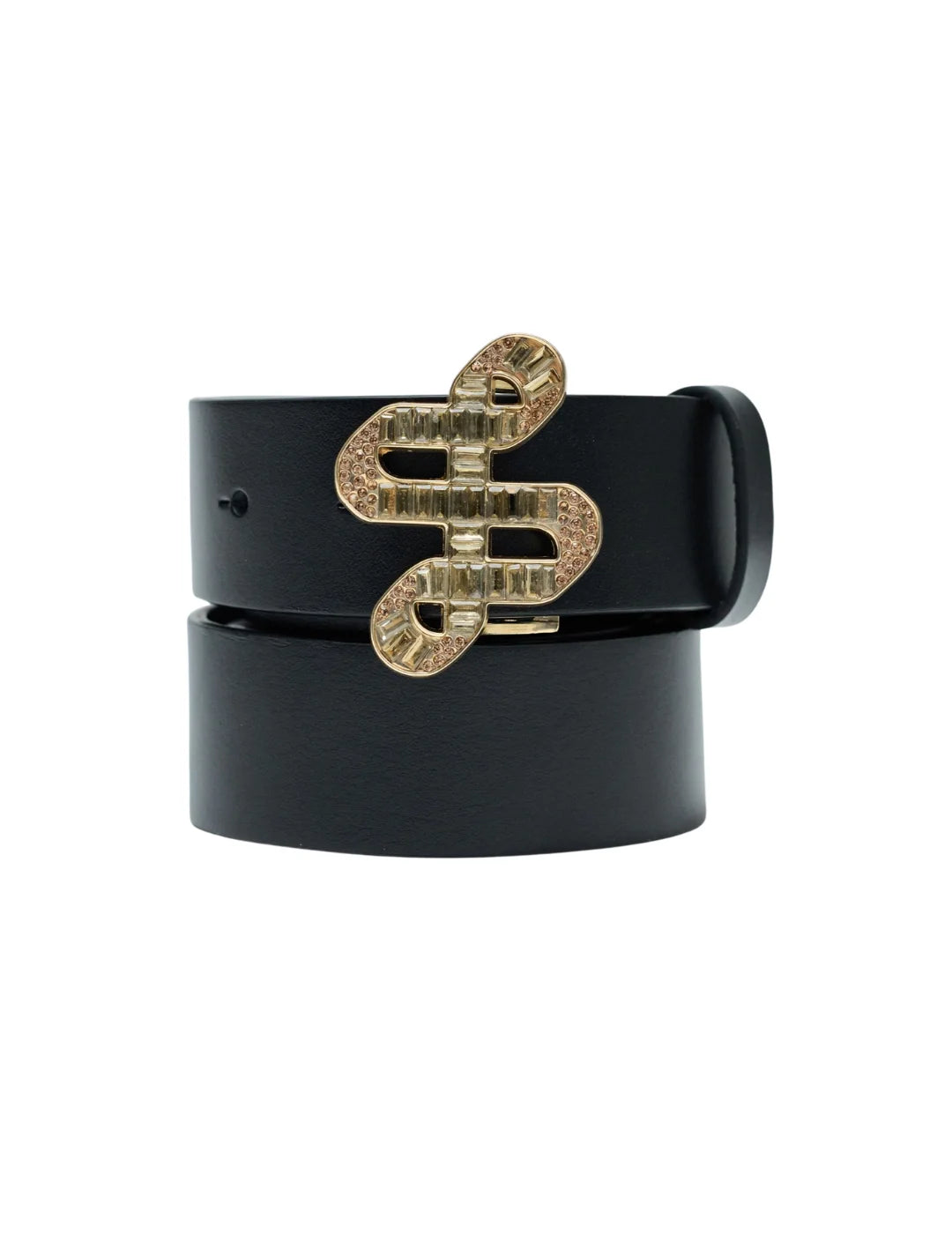 Cinturón Logo Dorado Salsa Jeans Negro | Bicos de Fío