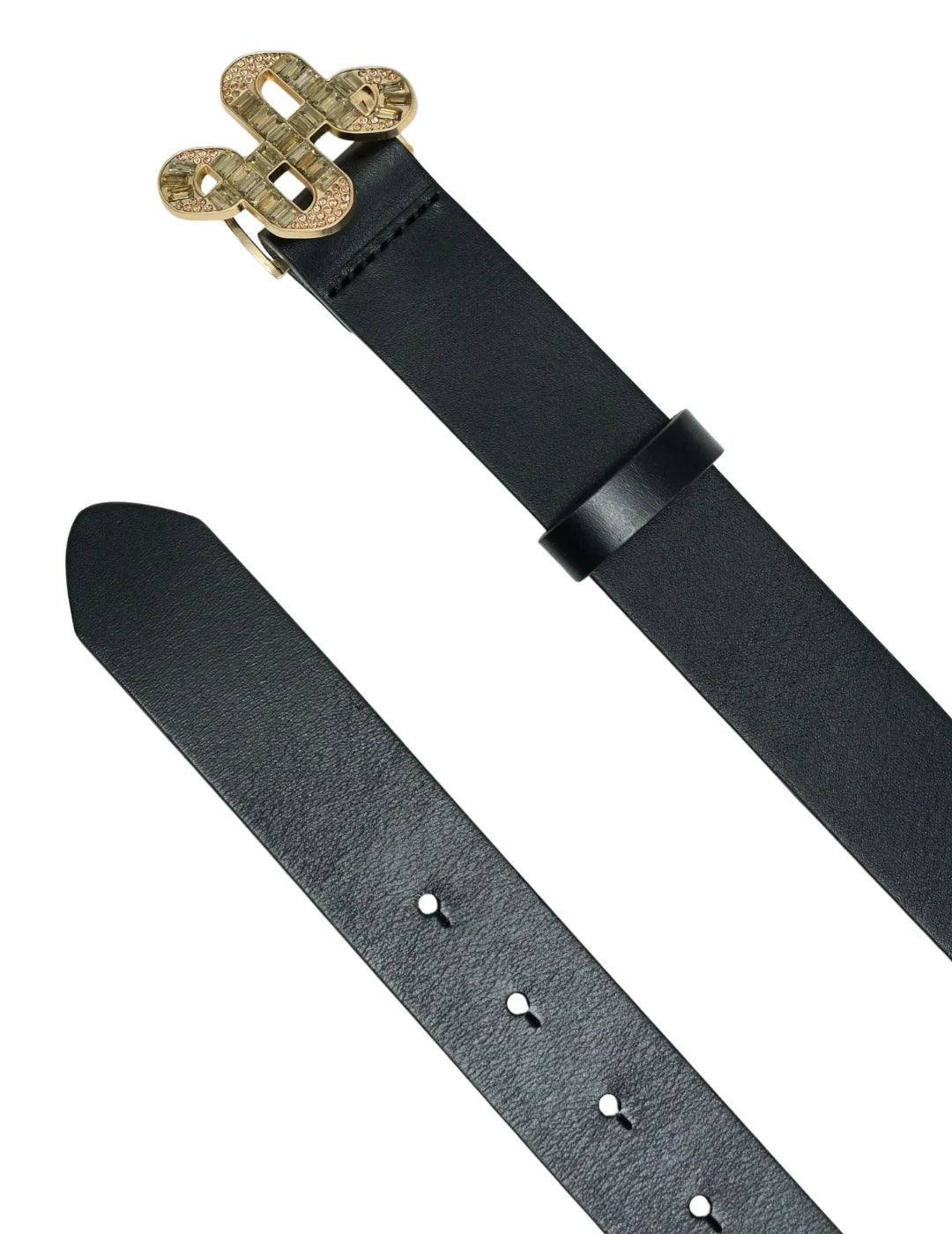 Cinturón Logo Dorado Salsa Jeans Negro | Bicos de Fío