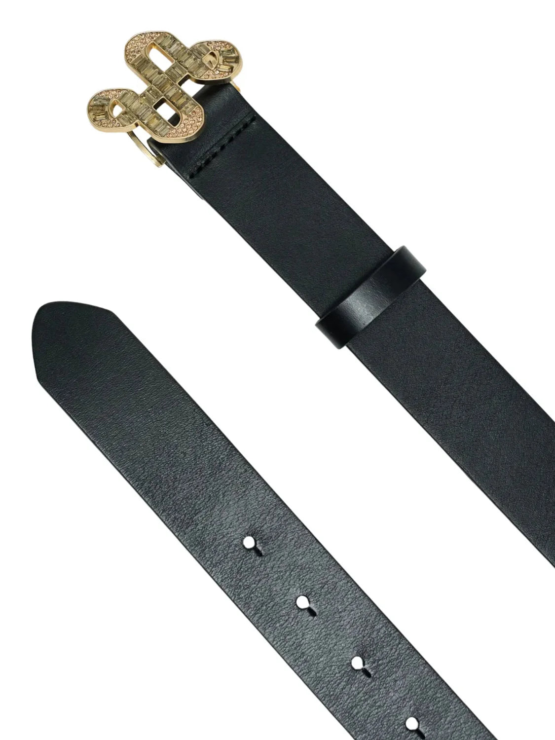 Cinturón Logo Dorado Salsa Jeans Negro | Bicos de Fío