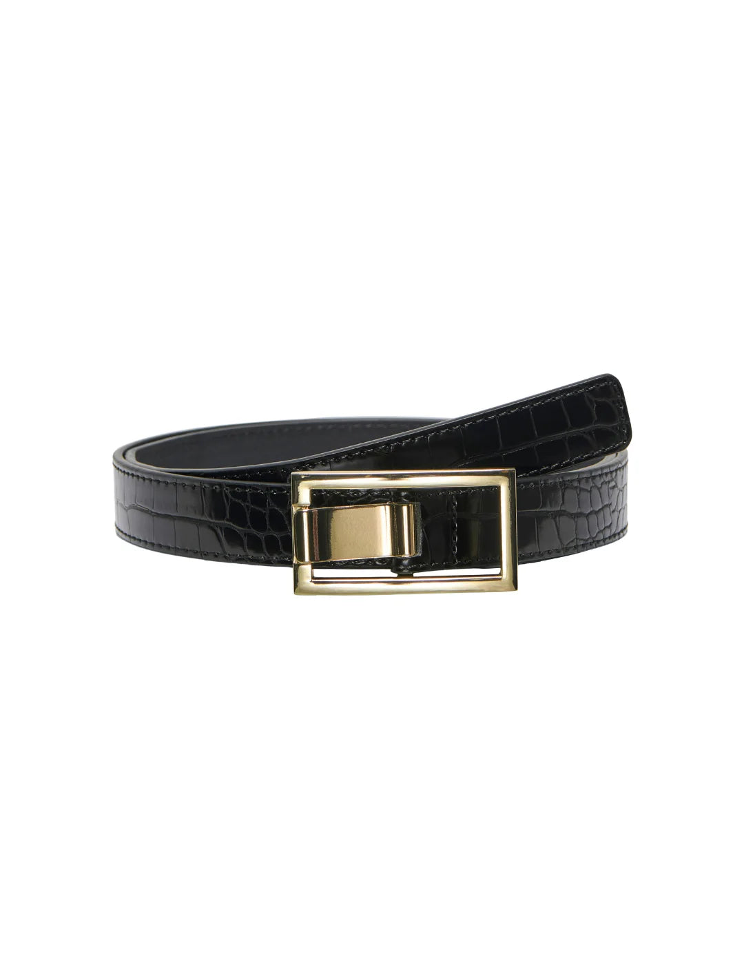 Cinturón ONLY Asta Croco Negro | Bicos de Fío