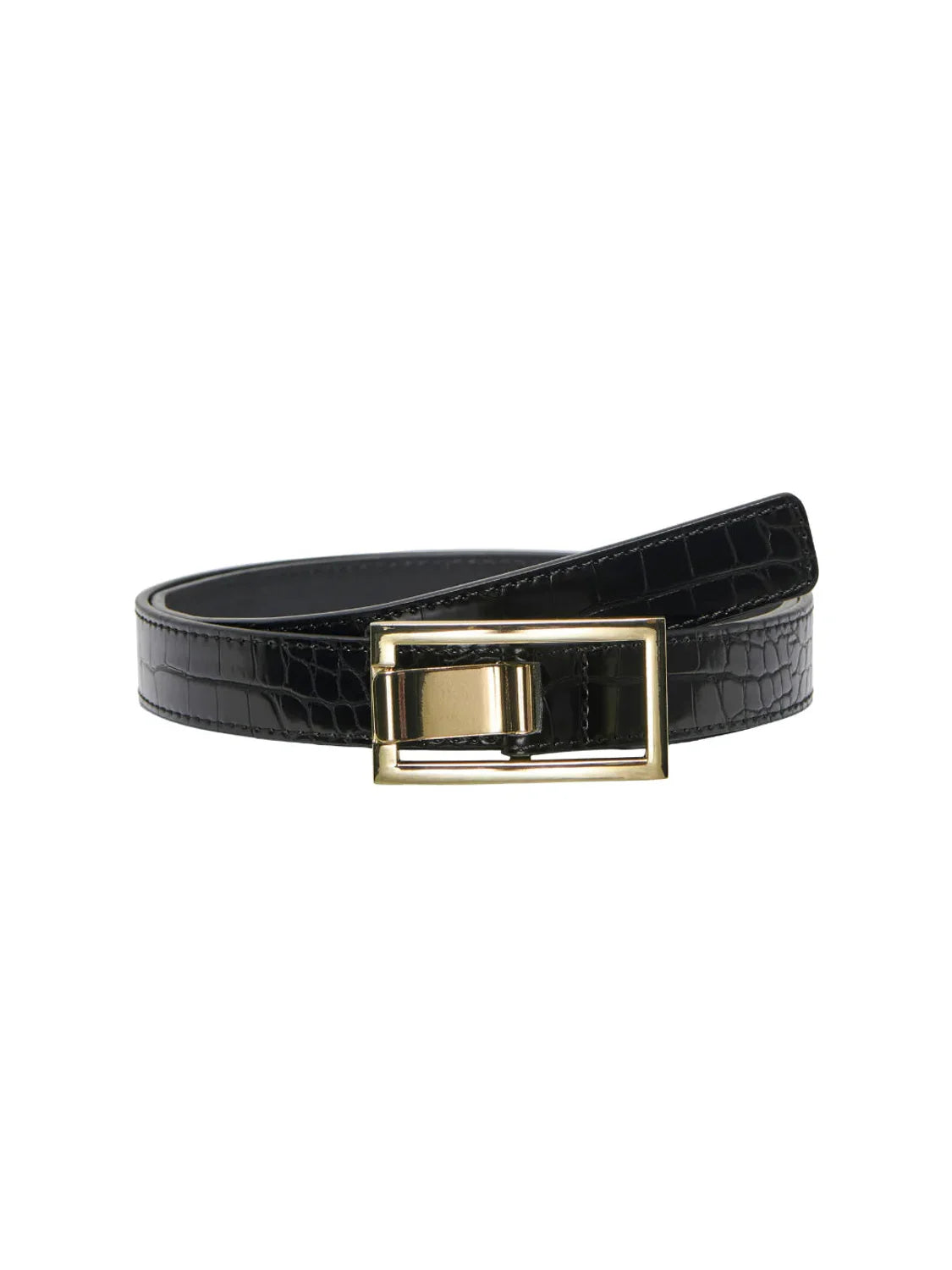 Cinturón ONLY Asta Croco Negro | Bicos de Fío