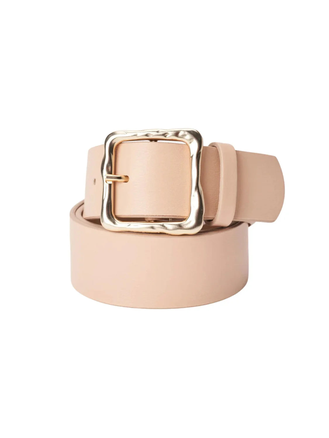 Cinturón De Piel Hebilla Dorada Salsa Jeans Beige | Bicos de Fío