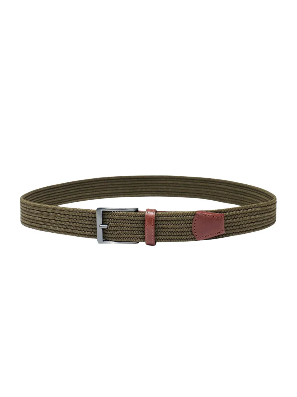 Cinturón Trenzado Salsa Jeans Verde Oliva - Marrón | Bicos de Fío