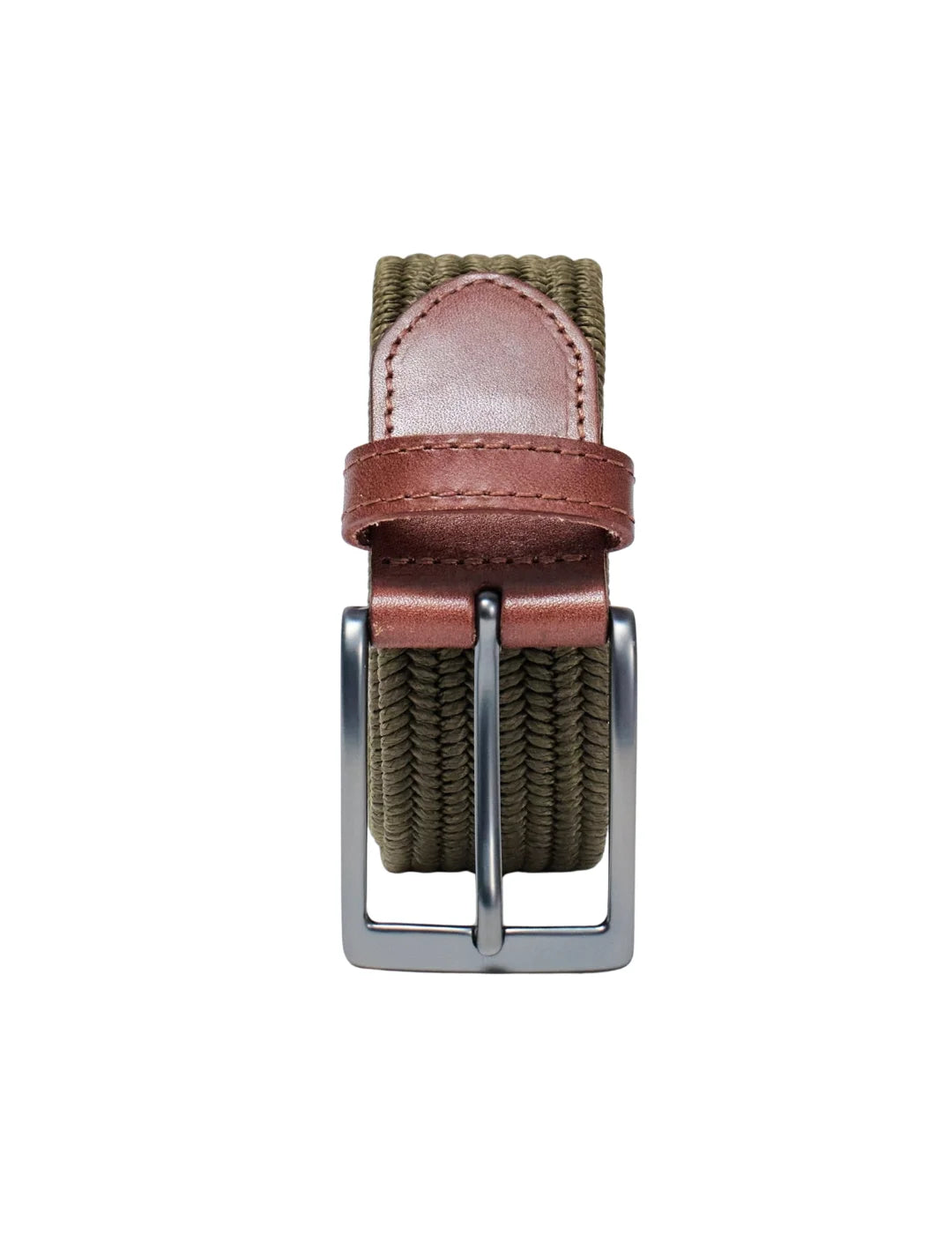 Cinturón Trenzado Salsa Jeans Verde Oliva - Marrón | Bicos de Fío