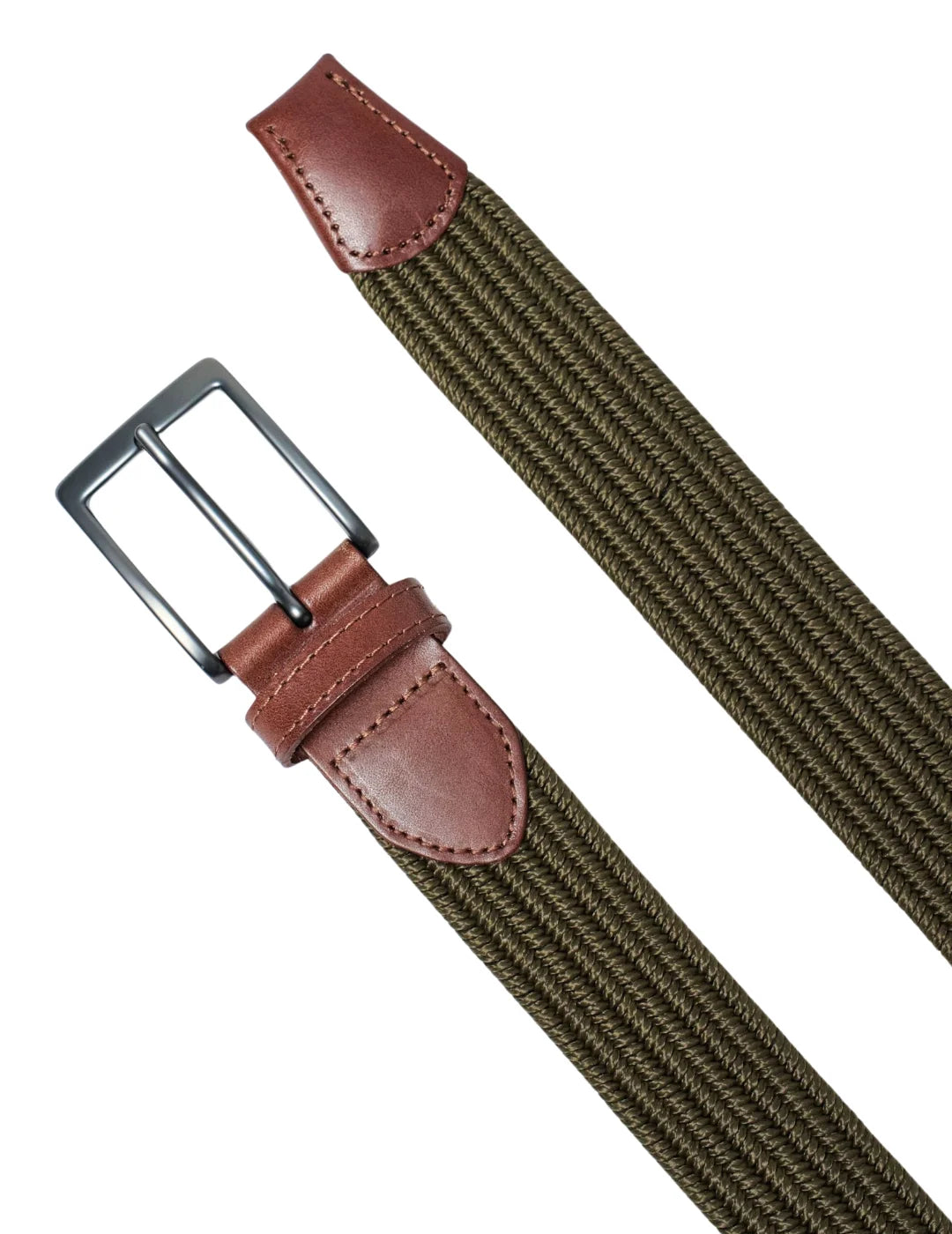 Cinturón Trenzado Salsa Jeans Verde Oliva - Marrón | Bicos de Fío