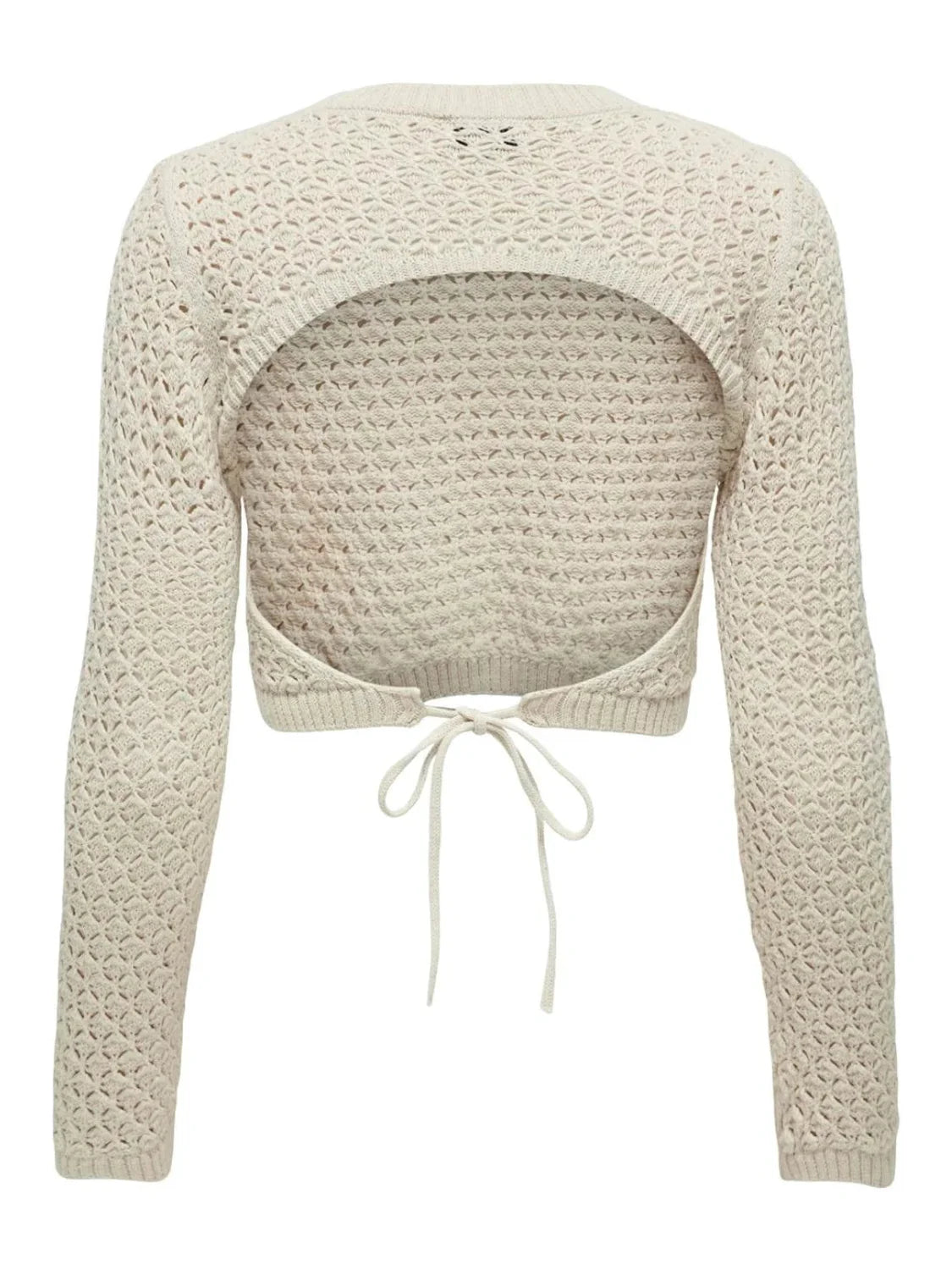 Top De Punto Espalda Abierta Only Onlmaura Beige | Bicos de Fío