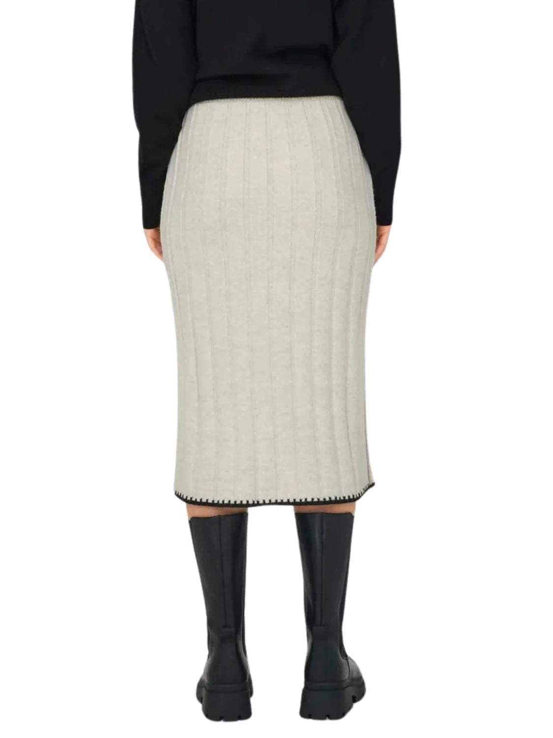 Falda De Punto Midi Only Onlchick Crudo | Bicos de Fío