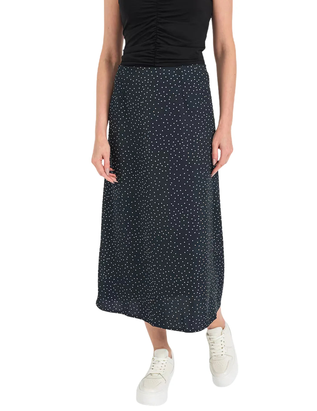 Falda Larga Lunares ONLY Emy Negro