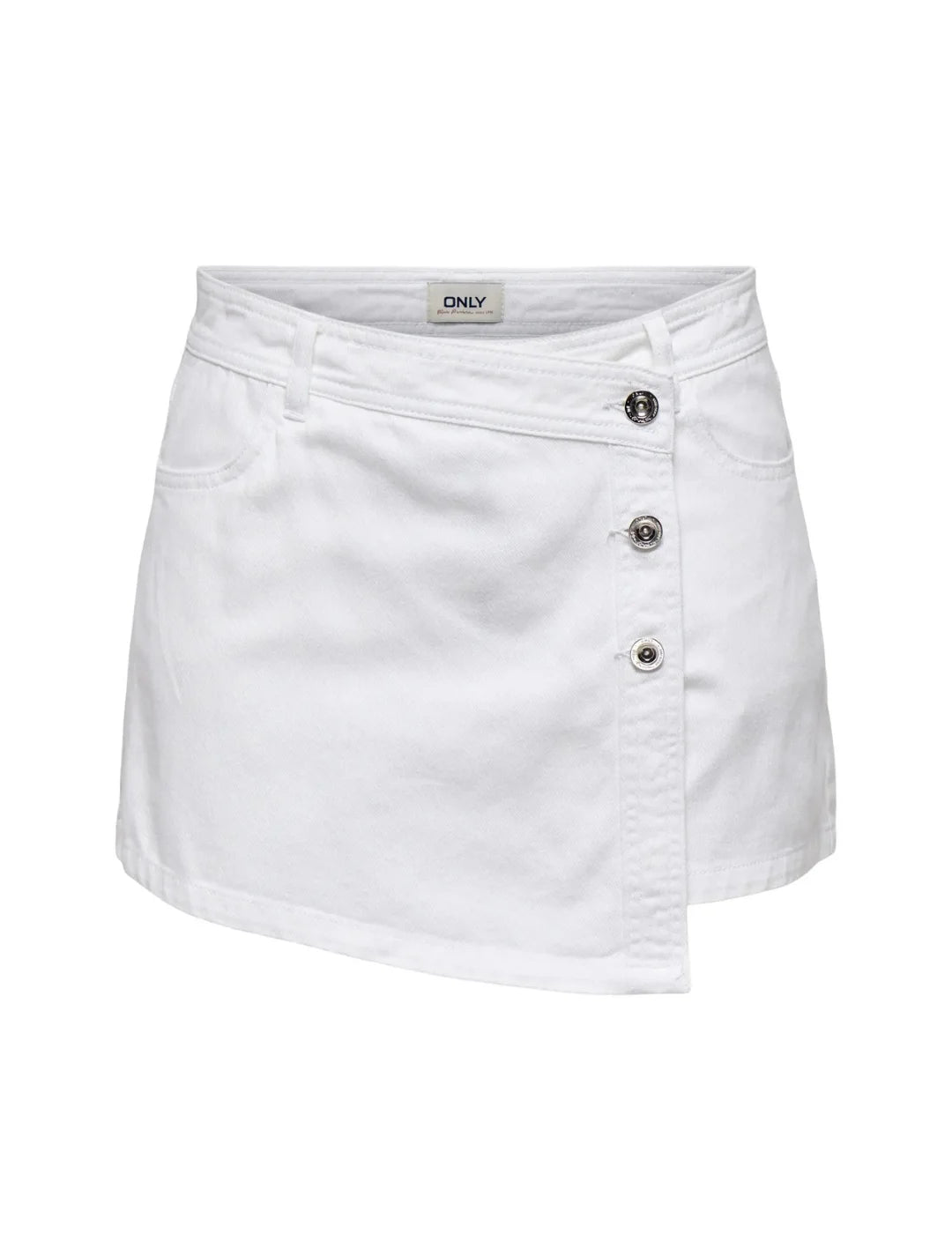 Falda Pantalón ONLY Lesly Denim Blanco | Bicos de Fío