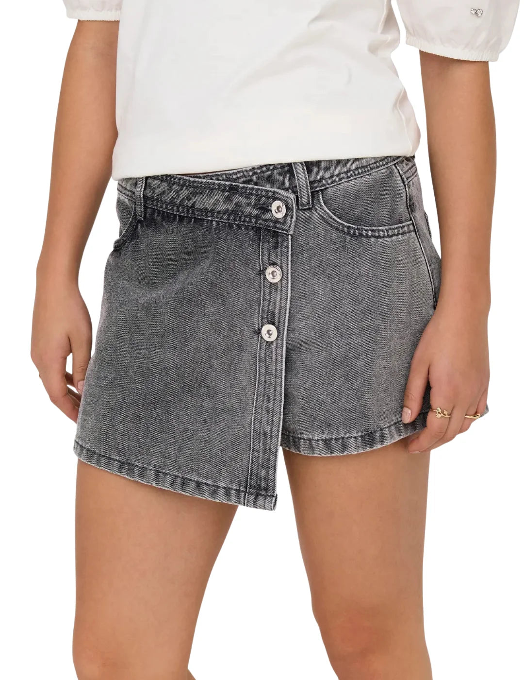 Falda Pantalón ONLY Lesly Denim Gris | Bicos de Fío