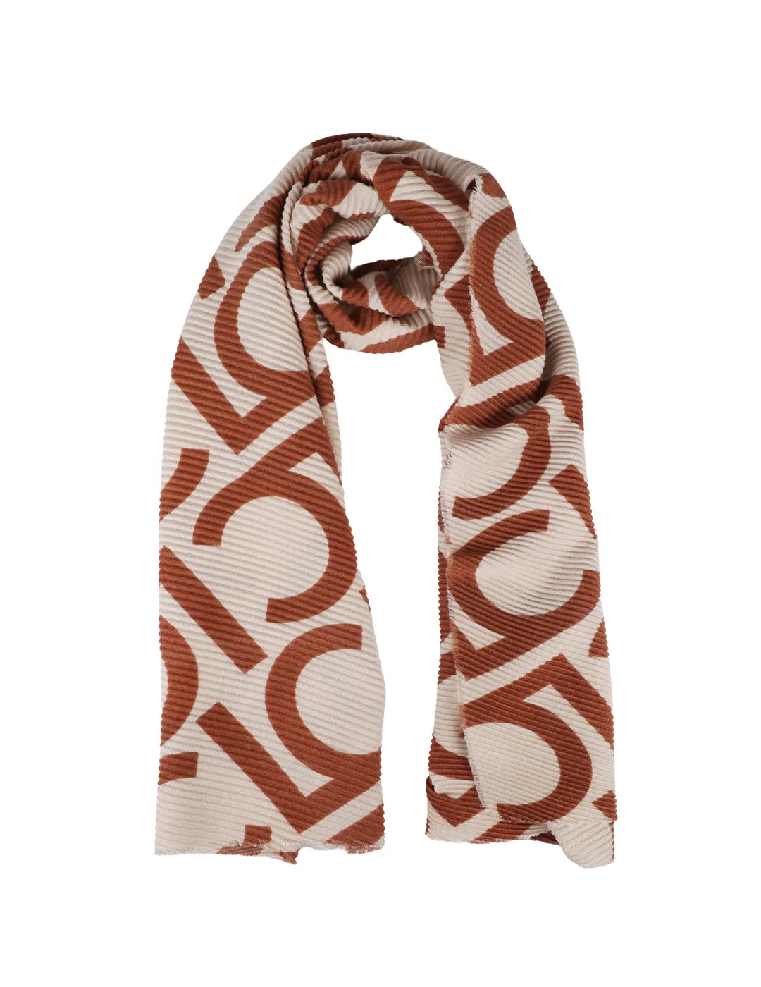 Foulard Plisado Bicolor Lola Casademunt Crudo-Marrón | Bicos de Fío