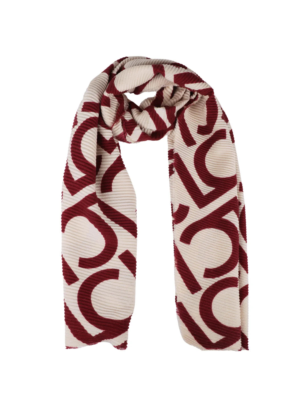 Foulard Plisado Bicolor Lola Casademunt Crudo-Rojo | Bicos de Fío