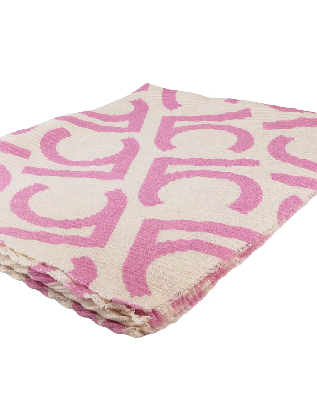 Foulard Plisado Bicolor Lola Casademunt Crudo-Rosa | Bicos de Fío