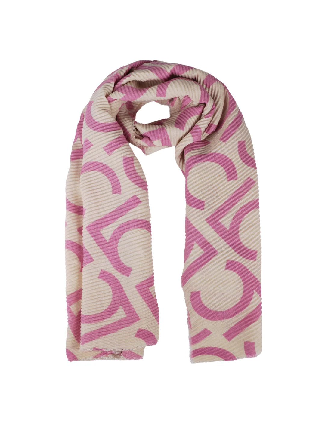 Foulard Plisado Bicolor Lola Casademunt Crudo-Rosa | Bicos de Fío