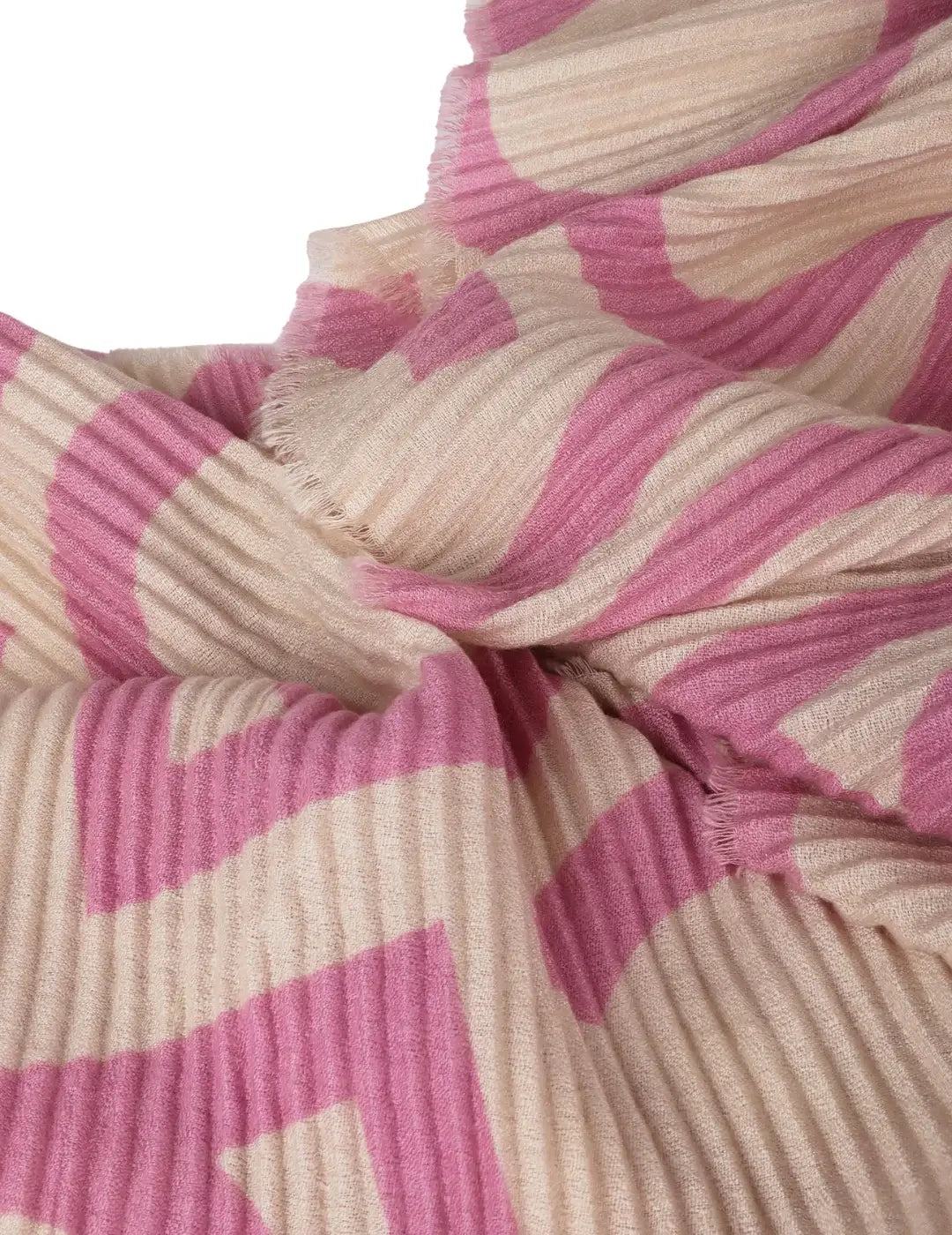 Foulard Plisado Bicolor Lola Casademunt Crudo-Rosa | Bicos de Fío