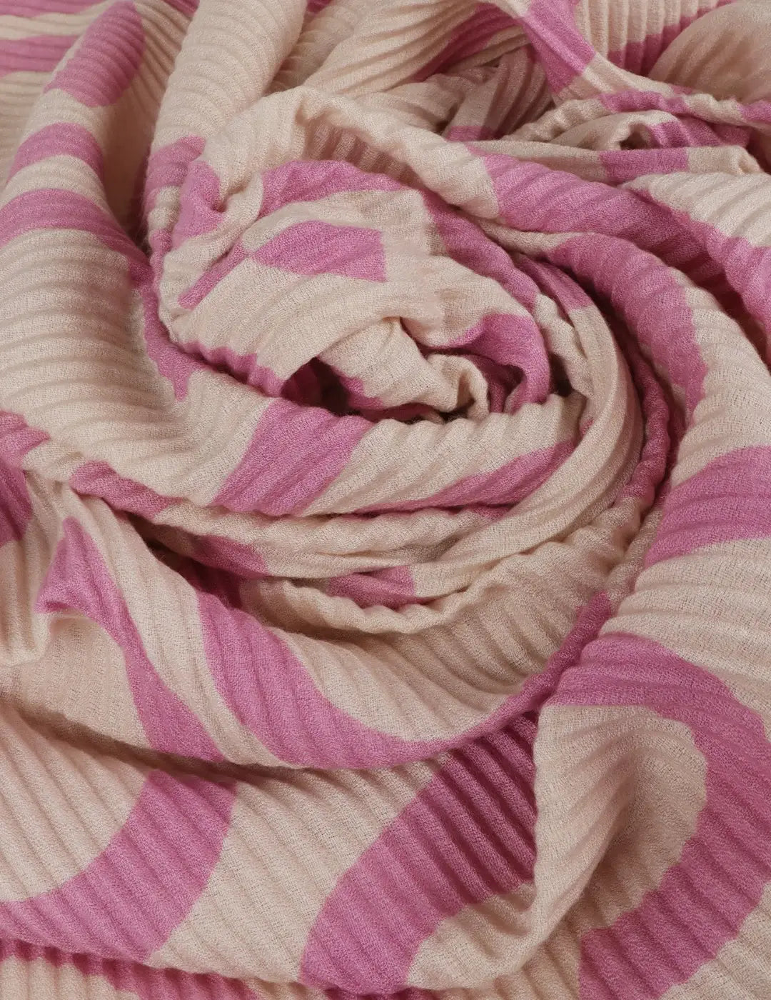 Foulard Plisado Bicolor Lola Casademunt Crudo-Rosa | Bicos de Fío
