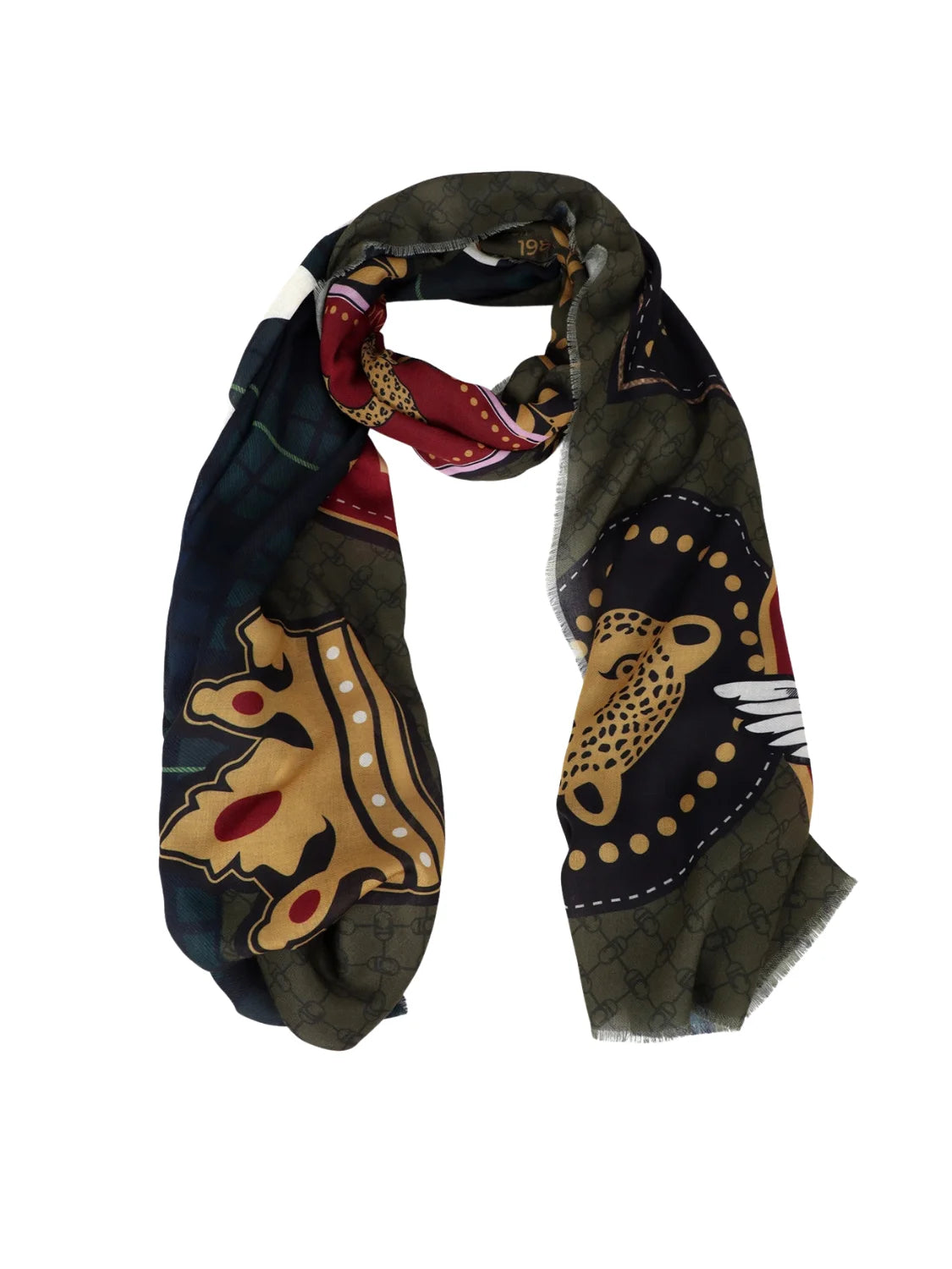 Foulard Cuadros Parches Lola Casademunt Azul-Verde | Bicos de Fío