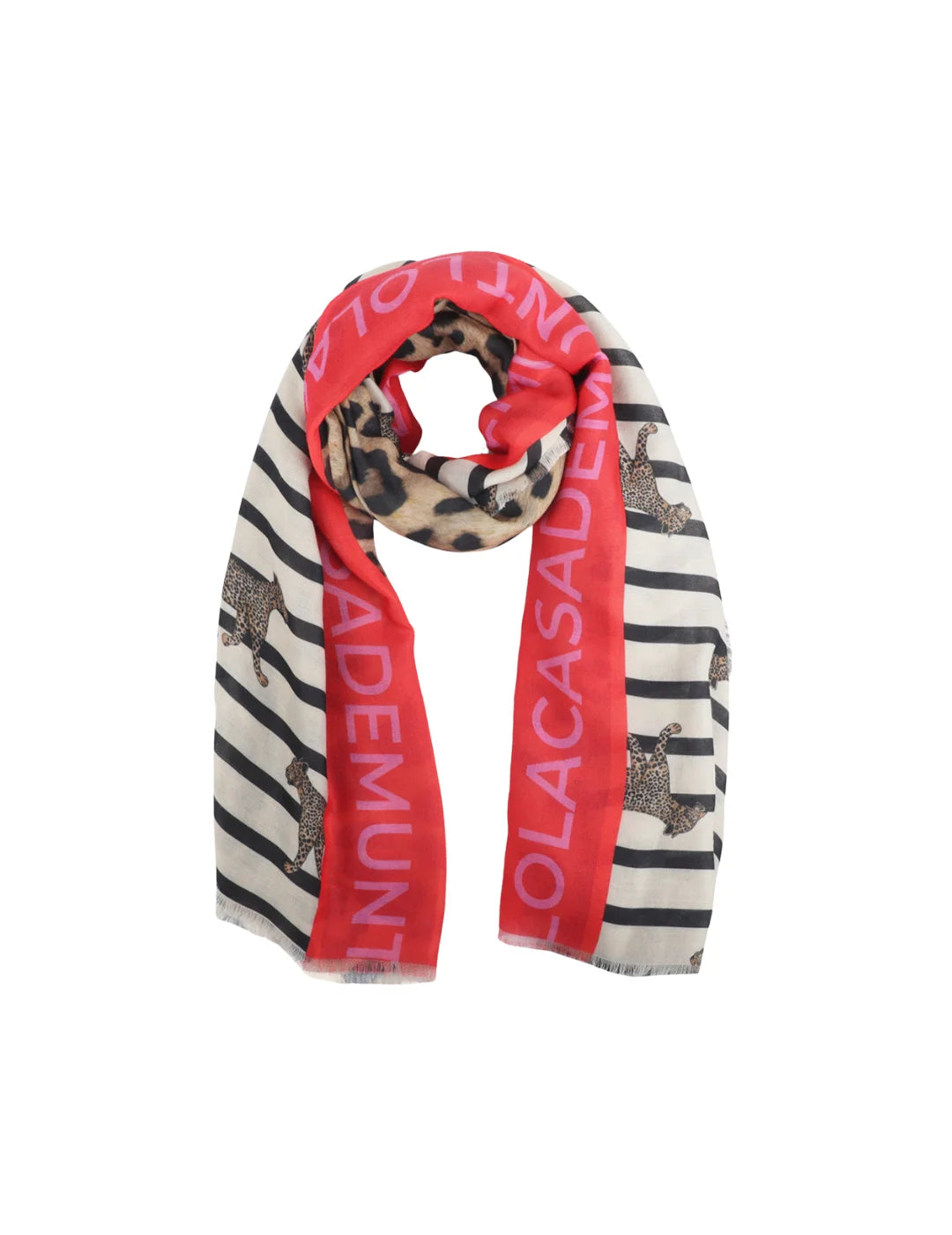 Foulard Lola Casademunt Rayas Leopardo Beige | Bicos de Fío