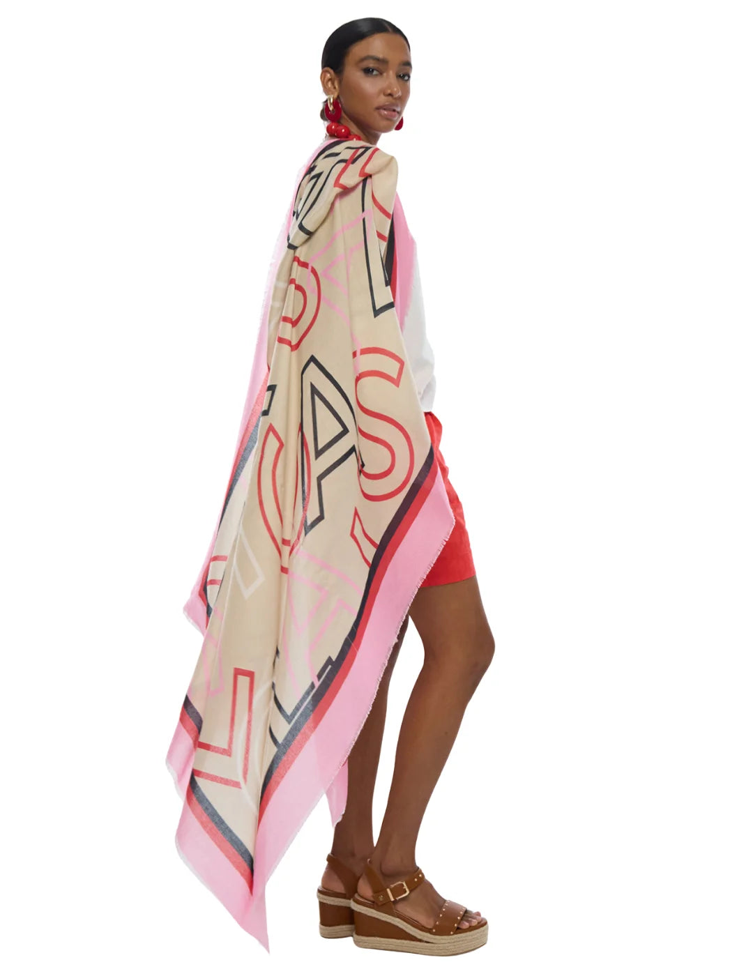 Foulard Lola Casademunt Letras Logo Beige | Bicos de Fío