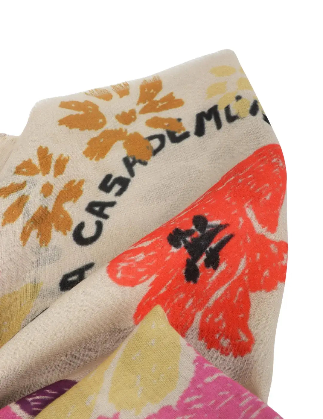 Foulard Lola Casademunt Flores Aves Beige | Bicos de Fío